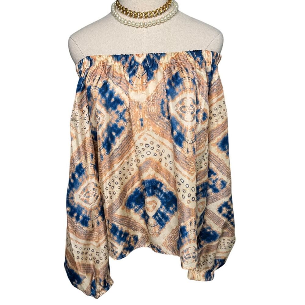 Ulla Johnson Nadya Silk On/Off Shoulder Blouse in Fossil peach blue size 2 XS/S - Picture 6 of 13
